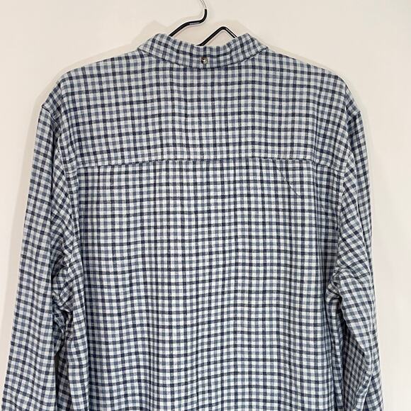 Toad & Co. Flannel Button Down Shirt Mens XL Gray Dark Blue Long Sleeve Outdoor - Picture 4 of 9